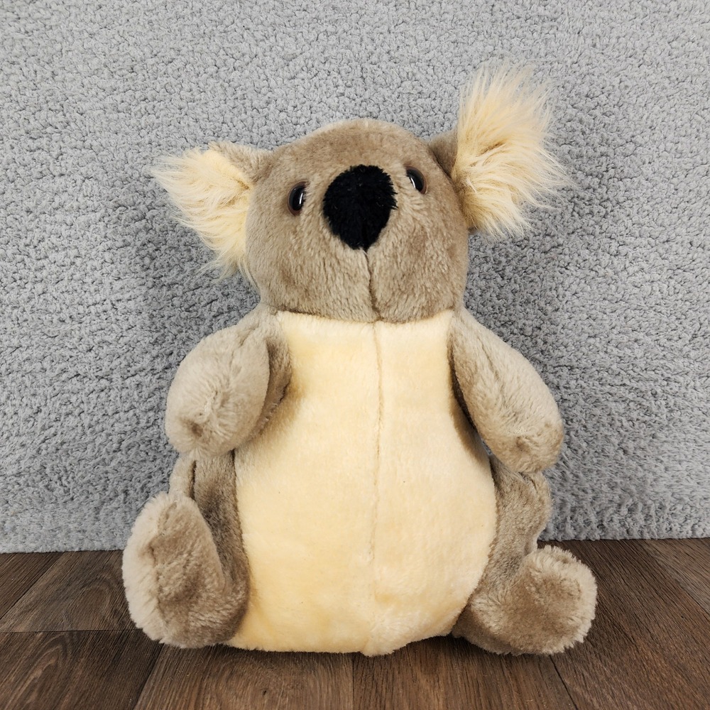 Vintage 1978 Etone International Koala Bear Plush Stuffed Animal Tan Cream 12in